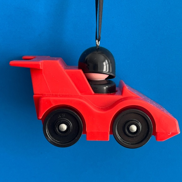Vintage Fisher Price Little People Custom Christmas Ornament - Racecar - Picture 2 of 2
